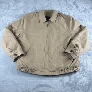 Brooks Brother 346 Bomber Jacket Men's Large Tan Preppy Heritage Smart Casual